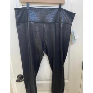 Zella black animal sheen 7/8 leggings Sz XXL